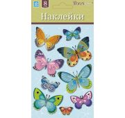 05007 LCHРA Бабочки разноцв.МИНИ 11х19см(многосл)/Наклейка/12