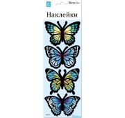 7701 RKA Бабочки цветные Голограмма МИНИ 10х25см(3D,влагост)/Наклейка/12