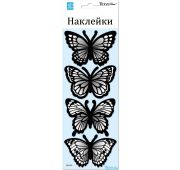 7702 RKA Бабочки черные Голограмма МИНИ 10х25см(3D,влагост)/Наклейка/12