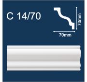 С14/70 Плинтус потолочный экстр.2м(70*70)/50