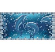 Панель Мозаика Лазурь-дельфины   ПВХ 960х480/10