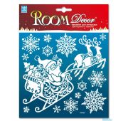 1802 PUX Сани СВЕТЯЩ. МИНИ 18х18cм (влагост.,блёстки) (НГ) наклейка/12